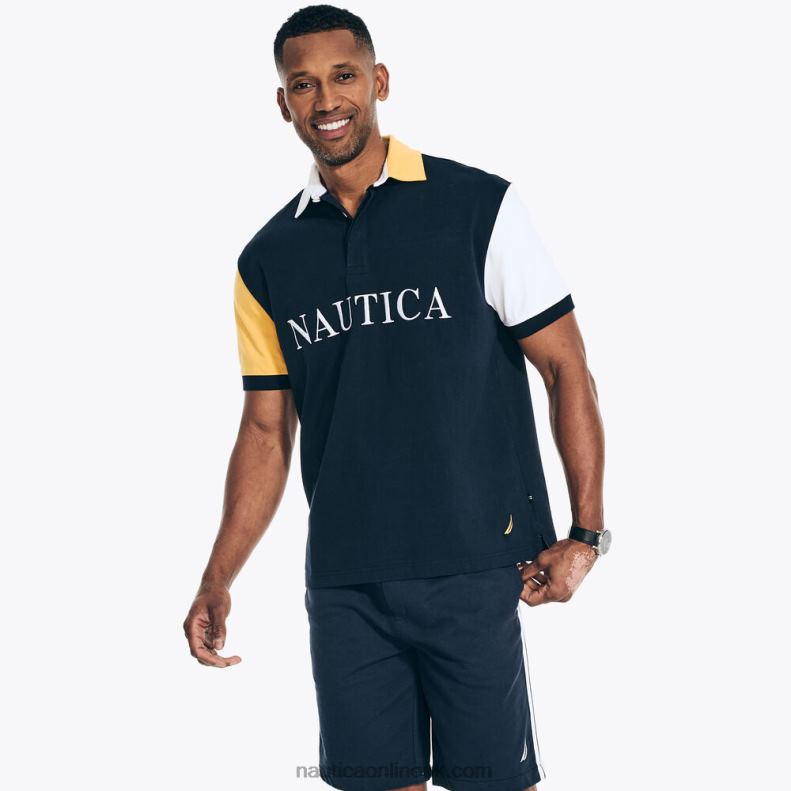 Nautica Big & Tall Sustainably Crafted Classic Fit Rugby Polo L6J4L413 Navy Men