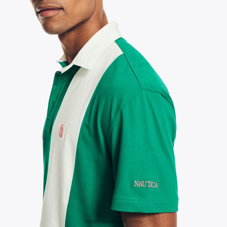 Nautica Classic Fit Rugby Polo Shirt L6J4L479 Dark Dill Men