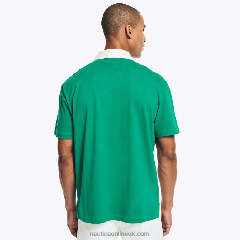 Nautica Classic Fit Rugby Polo Shirt L6J4L479 Dark Dill Men