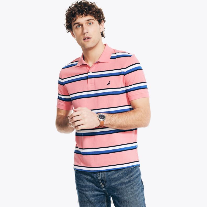 Nautica Classic Fit Striped Polo L6J4L51 Teaberry Men