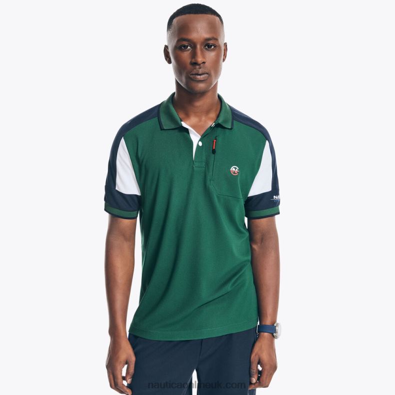 Nautica Competition Sustainably Crafted Classic Fit Polo L6J4L476 Cosmic Fern Men