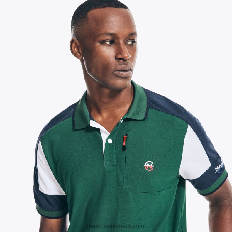 Nautica Competition Sustainably Crafted Classic Fit Polo L6J4L476 Cosmic Fern Men