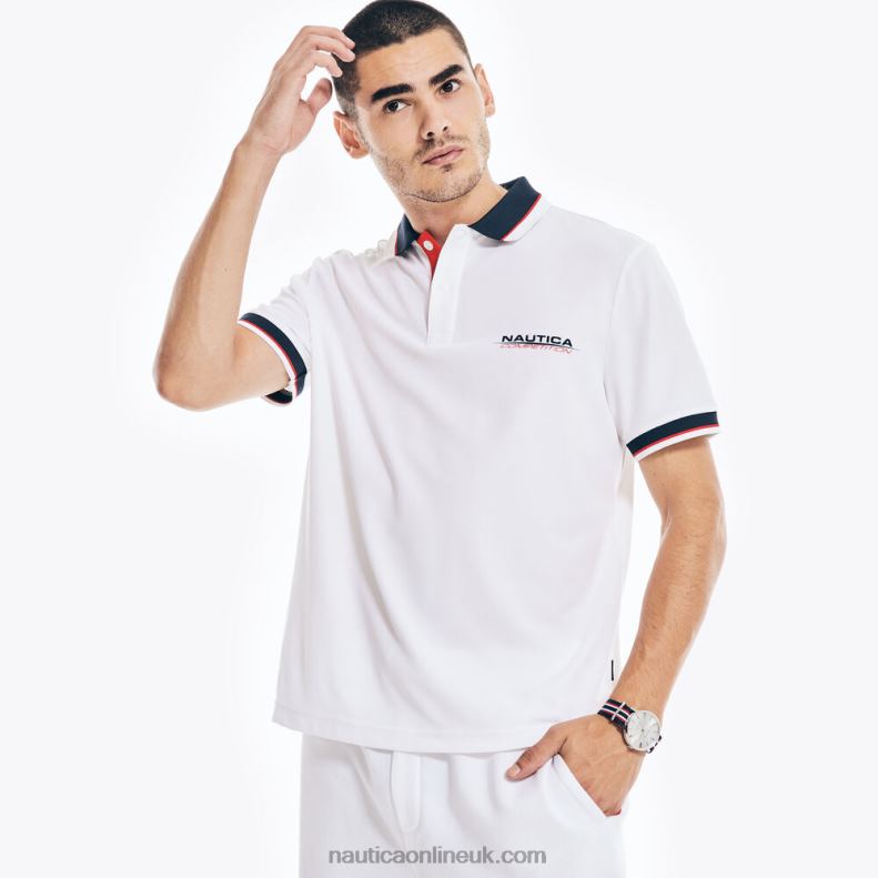 Nautica Competition Sustainably Crafted Classic Fit Polo L6J4L674 Bright White Men