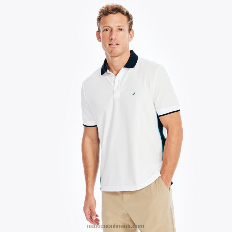 Nautica Navtech Sustainably Crafted Classic Fit Polo L6J4L588 Bright White Men