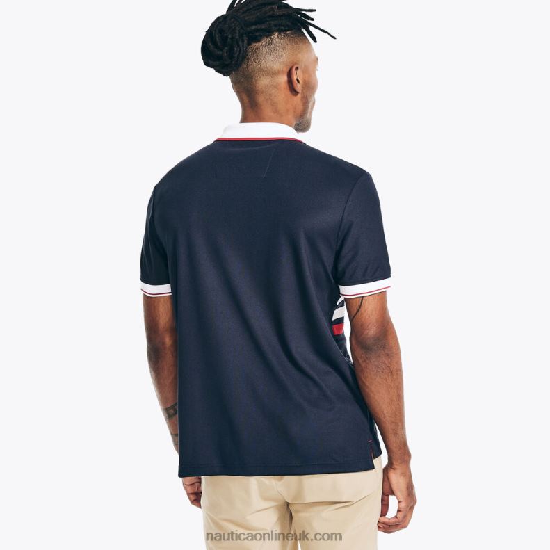 Nautica Navtech Sustainably Crafted Classic Fit Printed Polo L6J4L362 Navy Men