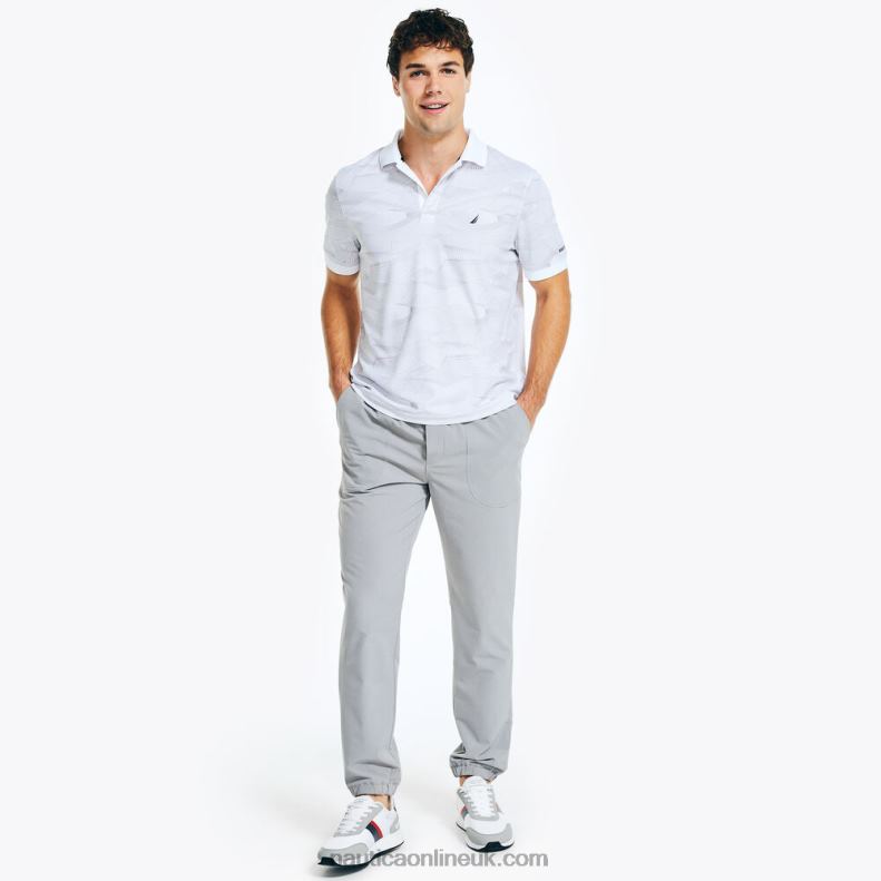 Nautica Navtech Sustainably Crafted Classic Fit Printed Polo L6J4L439 Bright White Men