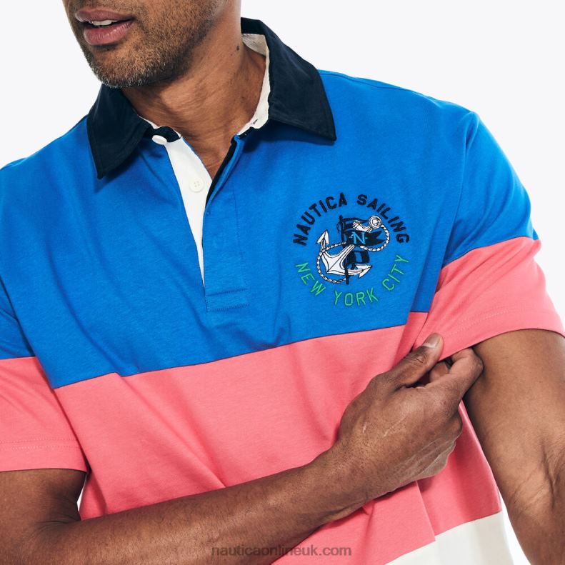 Nautica Relaxed Fit Rugby Polo Shirt L6J4L467 True Navy Men