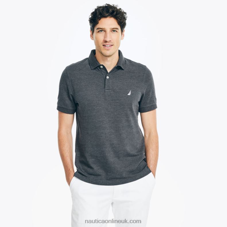 Nautica Slim Fit Deck Polo L6J4L94 Charcoal Heather Men