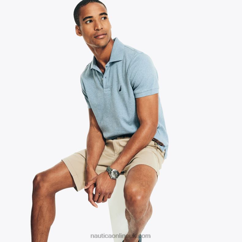 Nautica Slim Fit Interlock Polo L6J4L46 Anchor Blue Heather Men