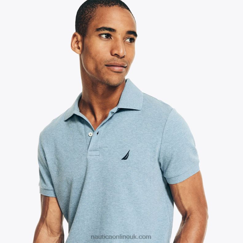 Nautica Slim Fit Interlock Polo L6J4L46 Anchor Blue Heather Men