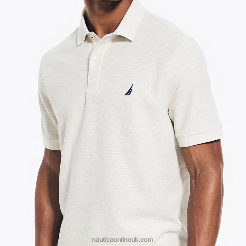 Nautica Sustainably Crafted Classic Fit Deck Polo L6J4L155 Oatmeal Heather Men