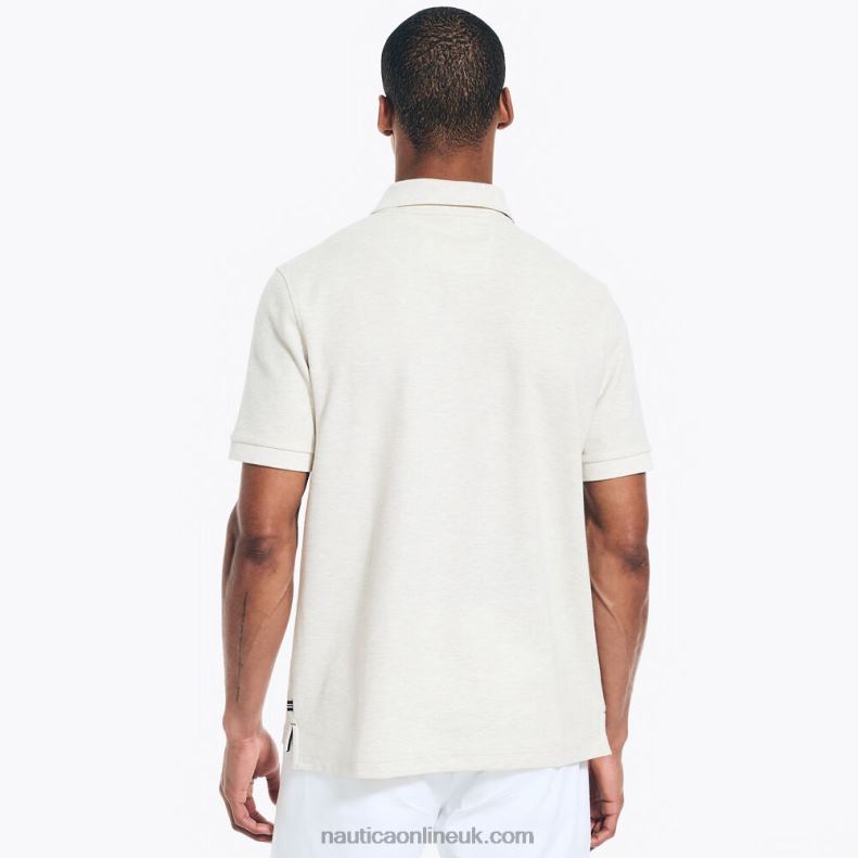 Nautica Sustainably Crafted Classic Fit Deck Polo L6J4L155 Oatmeal Heather Men