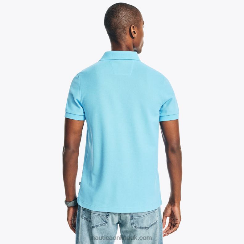 Nautica Sustainably Crafted Slim Fit Deck Polo L6J4L214 Azure Blue Men