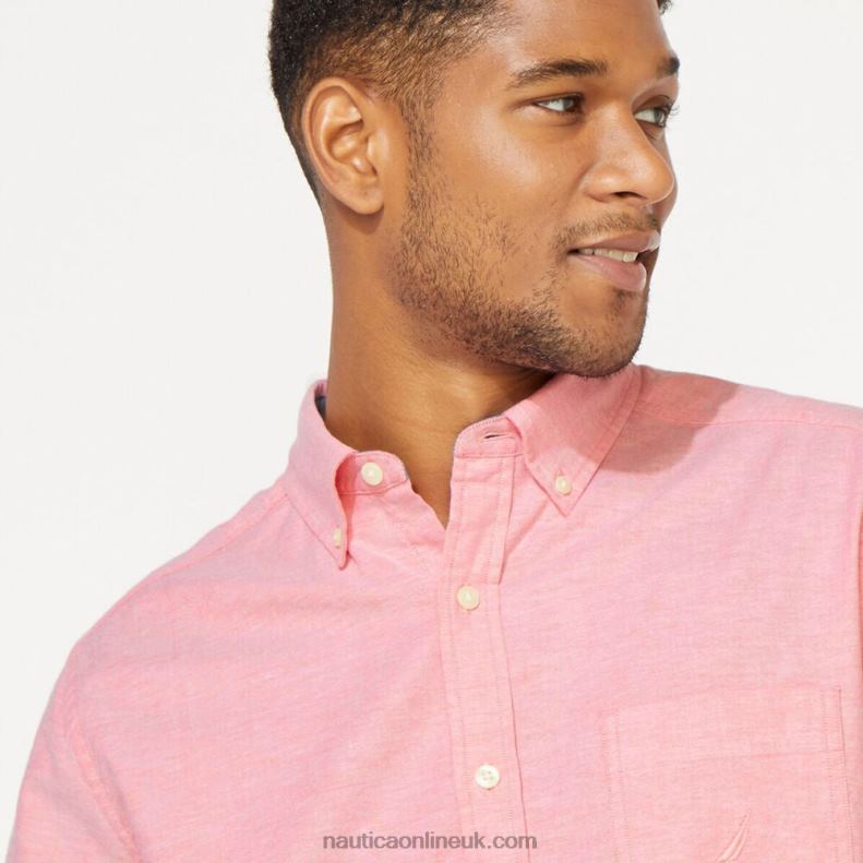 Nautica Big & Tall Classic Fit Stretch Oxford Shirt L6J4L720 Coral Dream Men