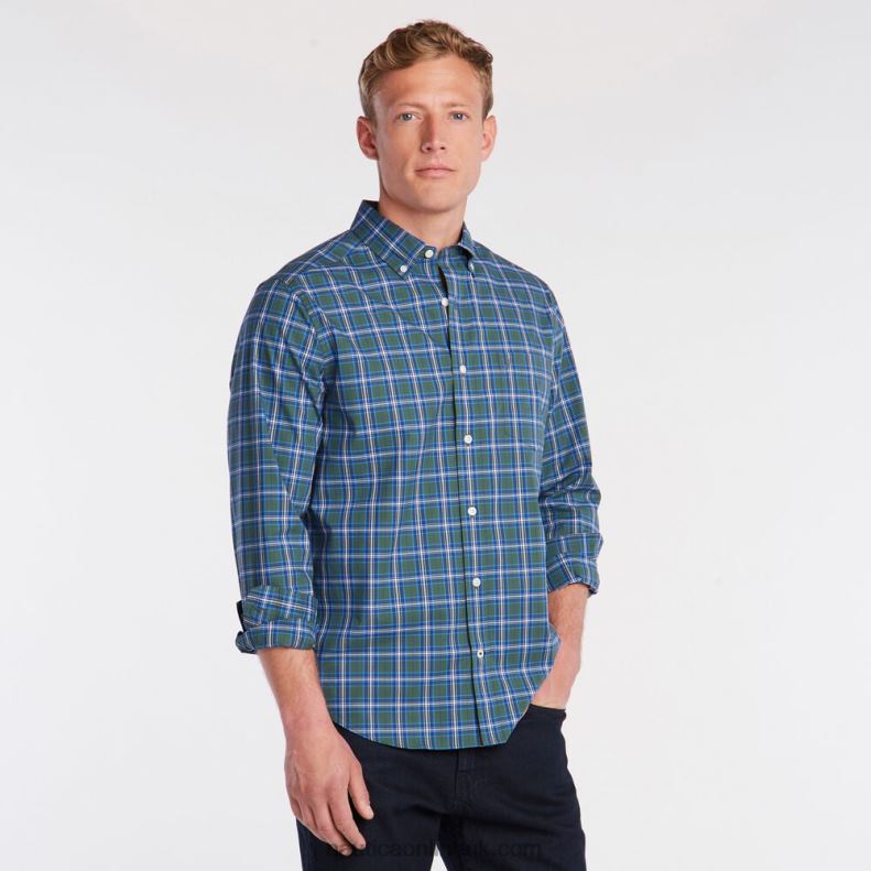 Nautica Big & Tall Classic Fit Wrinkle-Resistant Plaid Shirt L6J4L562 Pineforest Men