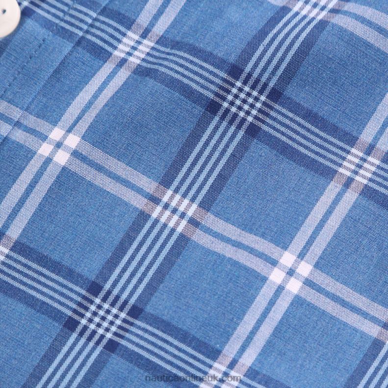 Nautica Big & Tall Classic Fit Wrinkle-Resistant Plaid Shirt L6J4L625 Star Sapphire Men