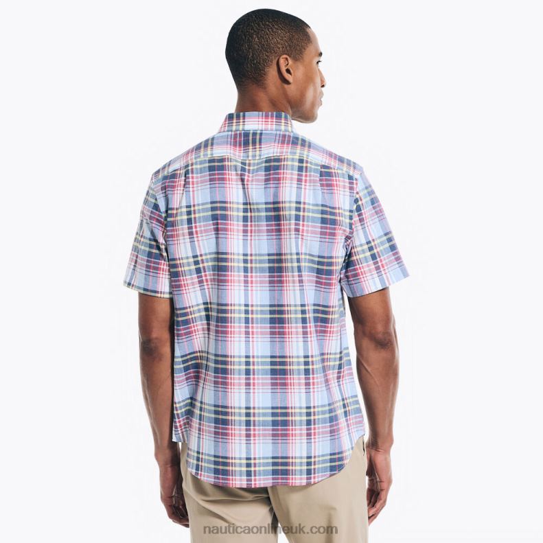 Nautica Big & Tall Heathered Plaid Short-Sleeve Shirt L6J4L396 Sea Mist Men