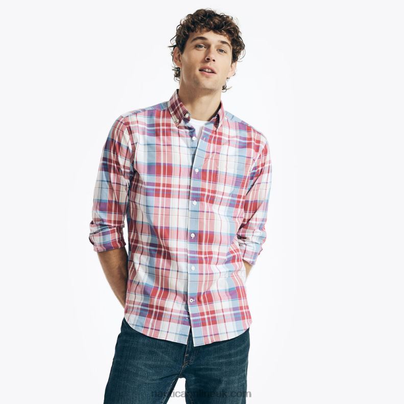 Nautica Big & Tall Plaid Poplin Shirt L6J4L480 Indian Summer Men