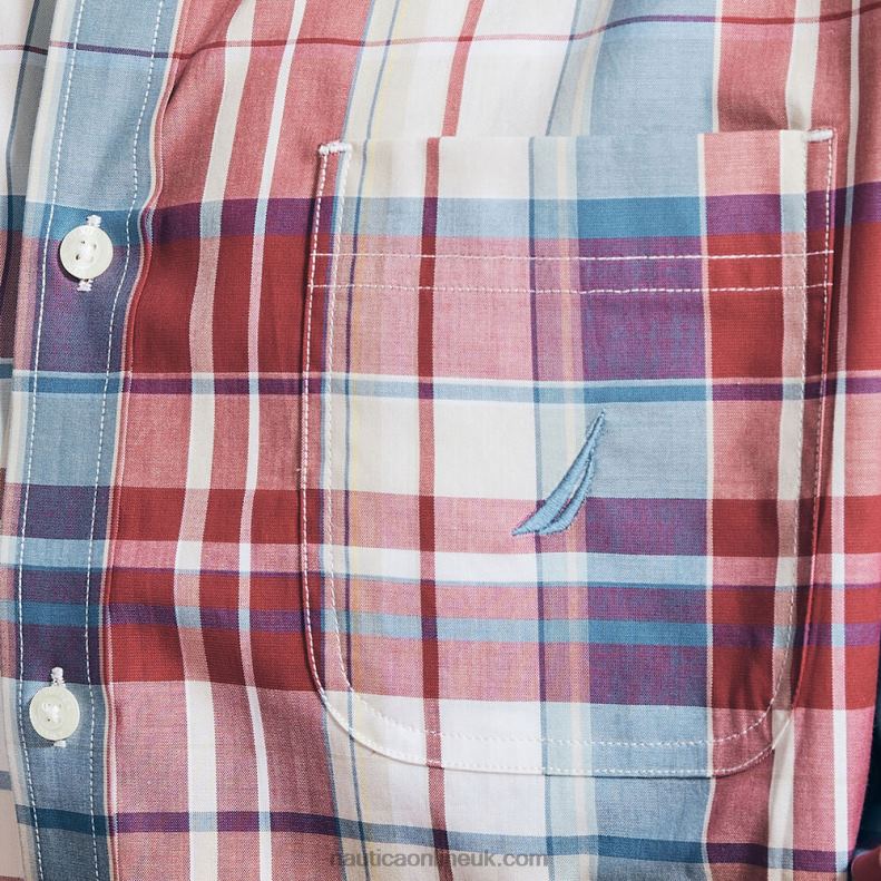 Nautica Big & Tall Plaid Poplin Shirt L6J4L480 Indian Summer Men