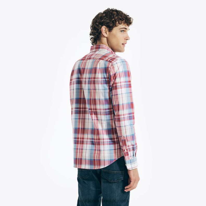Nautica Big & Tall Plaid Poplin Shirt L6J4L480 Indian Summer Men