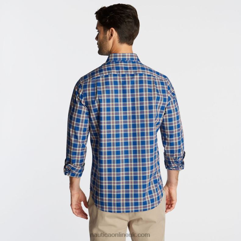 Nautica Big & Tall Wrinkle Resistant Shirt In Yarn Dyed Plaid L6J4L593 Limoges Men