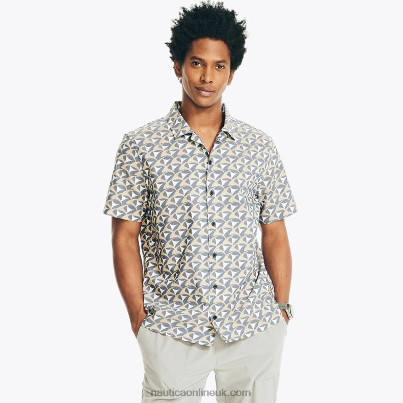 Nautica Navtech Classic Fit Printed Short-Sleeve Shirt L6J4L298 Peacoat Men