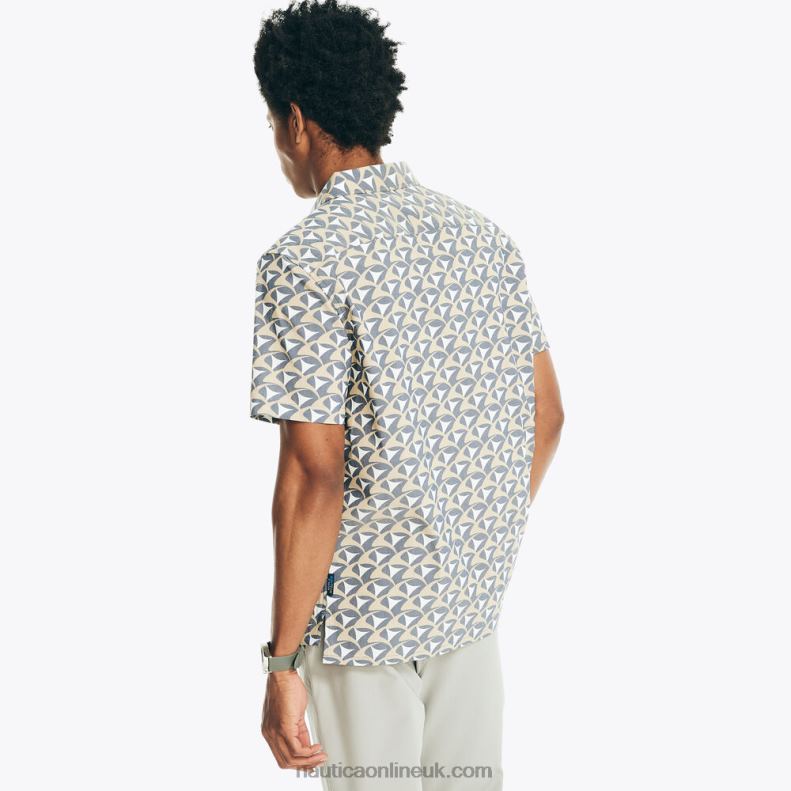 Nautica Navtech Classic Fit Printed Short-Sleeve Shirt L6J4L298 Peacoat Men