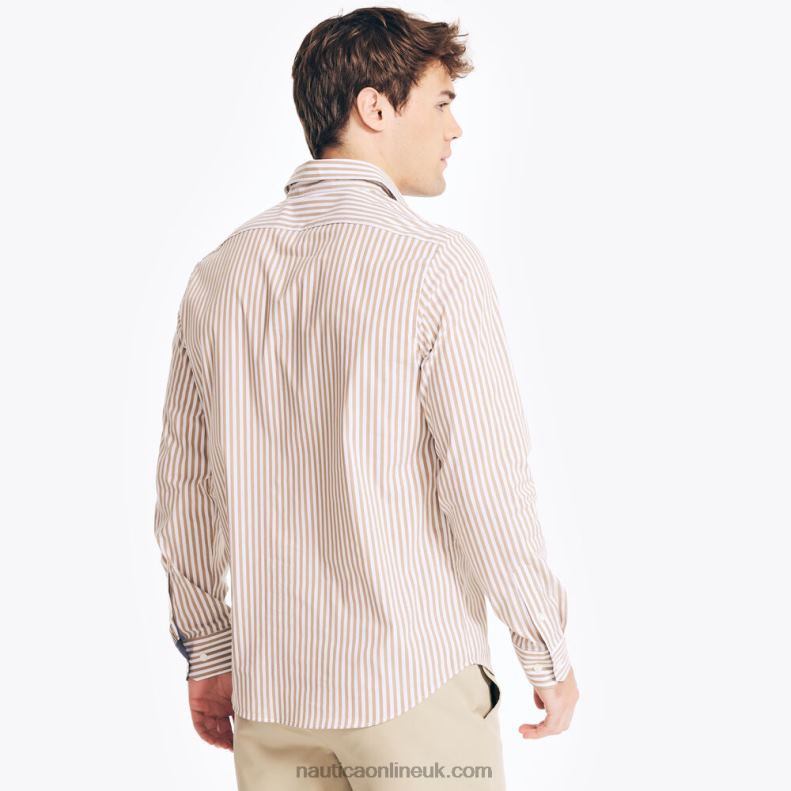 Nautica Navtech Trim Fit Striped Shirt L6J4L260 All Spice Men