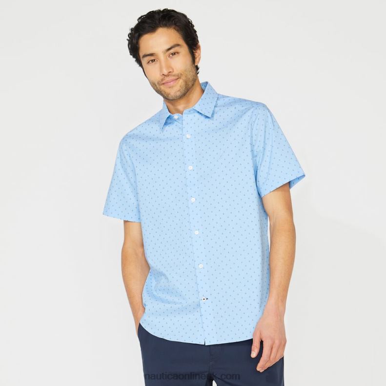 Nautica Sailboat-Print Short Sleeve Shirt L6J4L225 Little Boy Blue Men