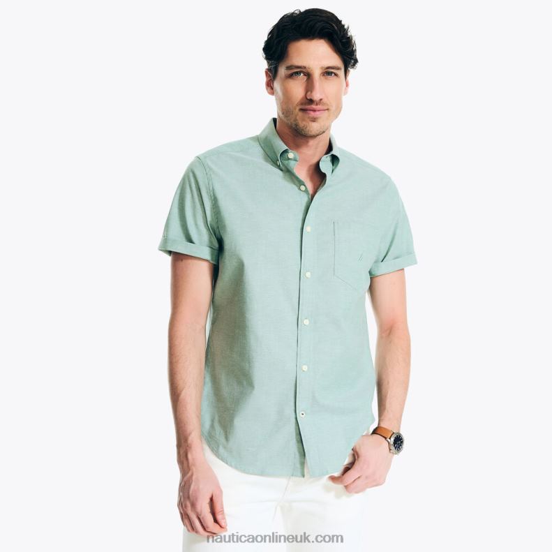 Nautica Short-Sleeve Oxford Shirt L6J4L565 Green Apple Men