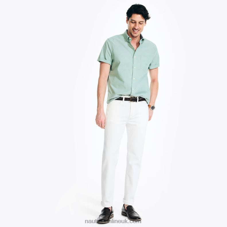 Nautica Short-Sleeve Oxford Shirt L6J4L565 Green Apple Men
