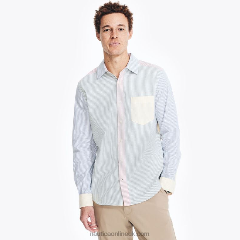 Nautica Striped Oxford Shirt L6J4L248 Nite Sea Heather Men