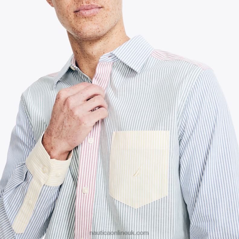 Nautica Striped Oxford Shirt L6J4L248 Nite Sea Heather Men