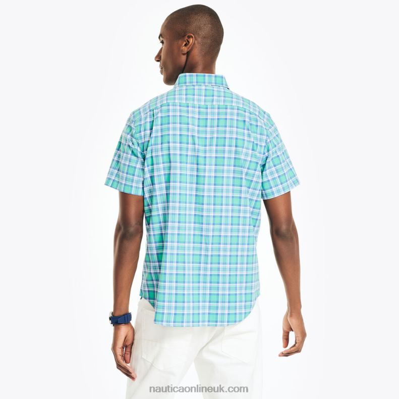 Nautica Sustainably Crafted Plaid Short-Sleeve Shirt L6J4L348 Nile Men