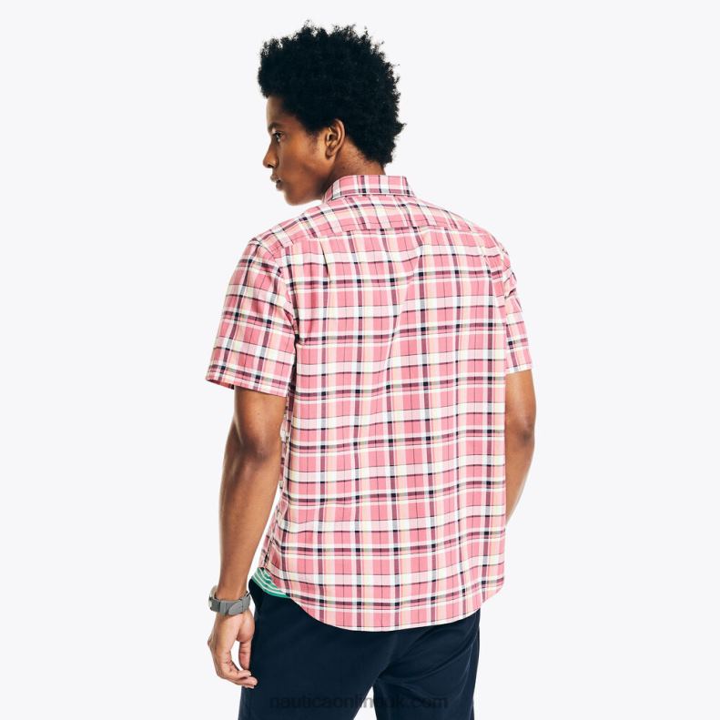 Nautica Sustainably Crafted Plaid Short-Sleeve Shirt L6J4L390 Shore Rose Men