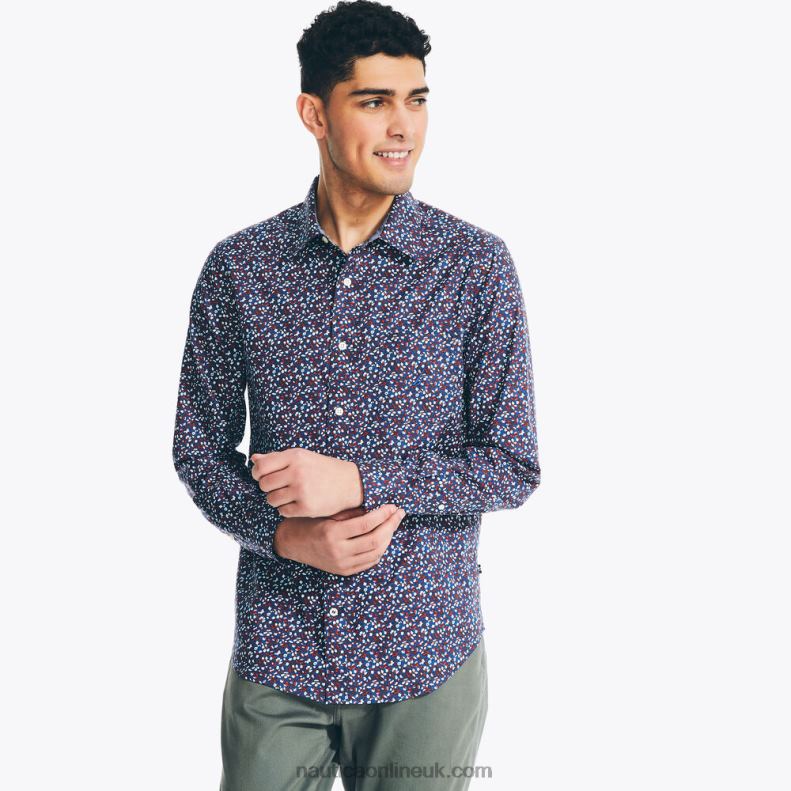 Nautica Sustainably Crafted Printed Shirt L6J4L514 Estate Blue Men