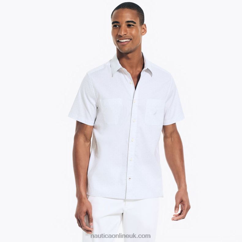 Nautica Sustainably Crafted Printed Short-Sleeve Shirt L6J4L222 Grey Violet Men
