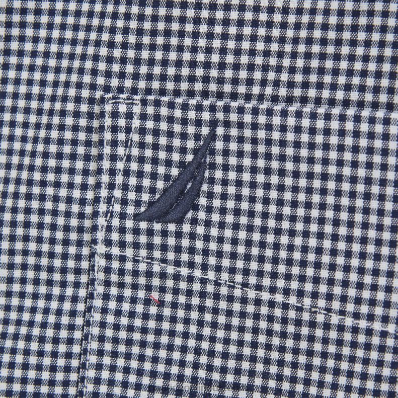 Nautica Wrinkle-Resistant Plaid Wear To Work Short-Sleeve Shirt L6J4L42 J Navy Men