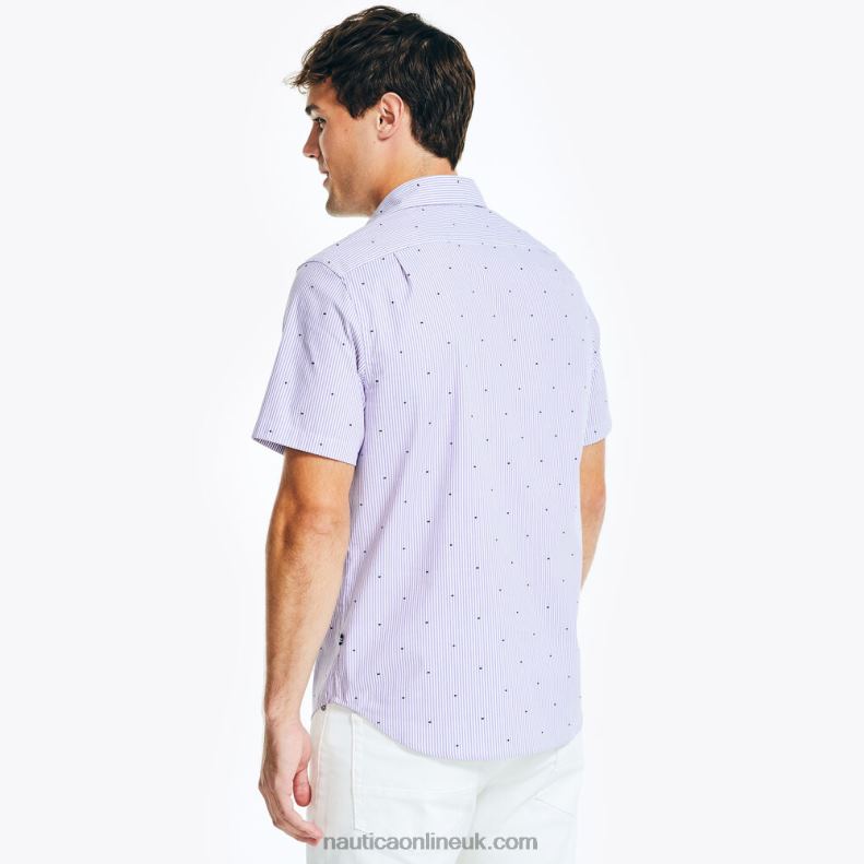 Nautica Wrinkle-Resistant Wear To Work Short-Sleeve Shirt L6J4L539 Ocean Violet Men