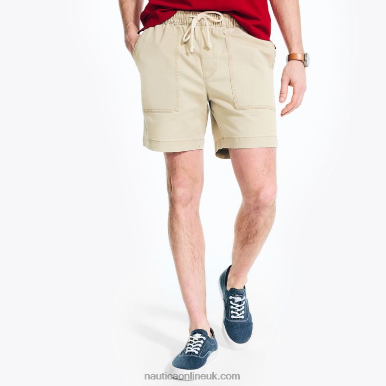 Nautica 7\" Pull-On Boardwalk Short L6J4L263 Military Tan Men
