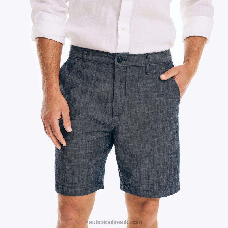 Nautica 8.5\" Chambray Short L6J4L644 Sinker Blue Denim Wash Men