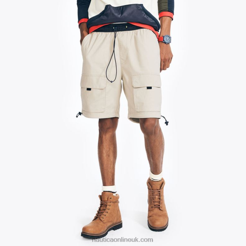 Nautica 8.5" Mixed Media Ripstop Cargo Short L6J4L236 Sail White Men