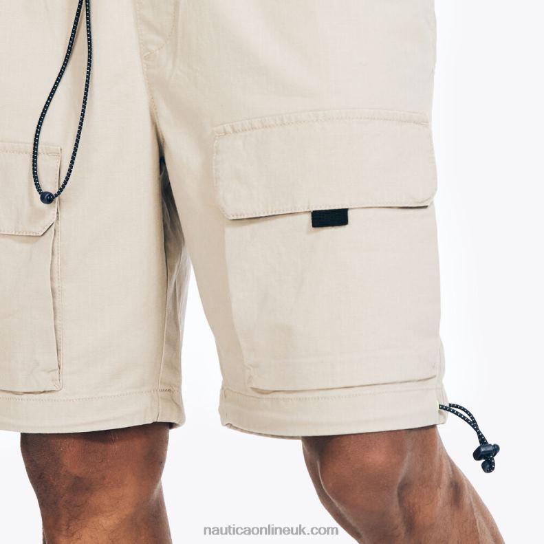 Nautica 8.5\" Mixed Media Ripstop Cargo Short L6J4L236 Sail White Men