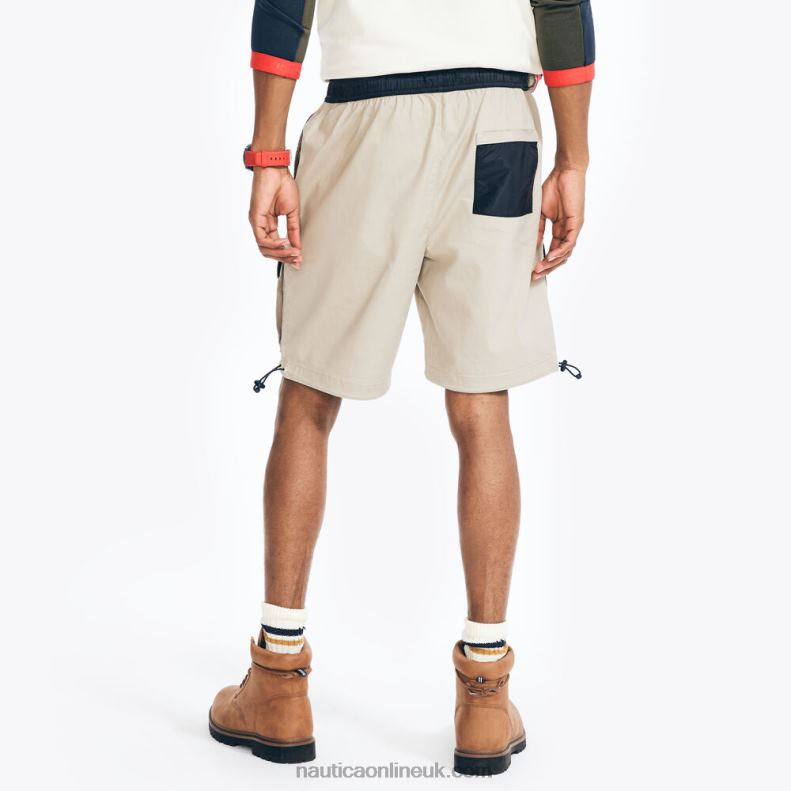 Nautica 8.5\" Mixed Media Ripstop Cargo Short L6J4L236 Sail White Men