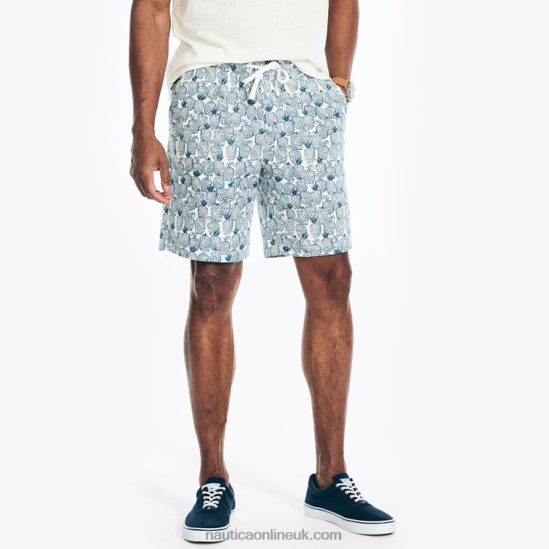 Nautica 8.5" Printed Cabana Short L6J4L231 Sail White Men