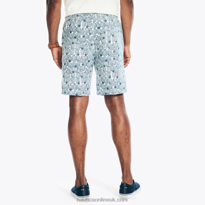 Nautica 8.5\" Printed Cabana Short L6J4L231 Sail White Men