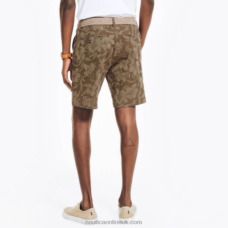 Nautica 8.5\" Printed Deck Short L6J4L420 Shaded Spruce Heather Men