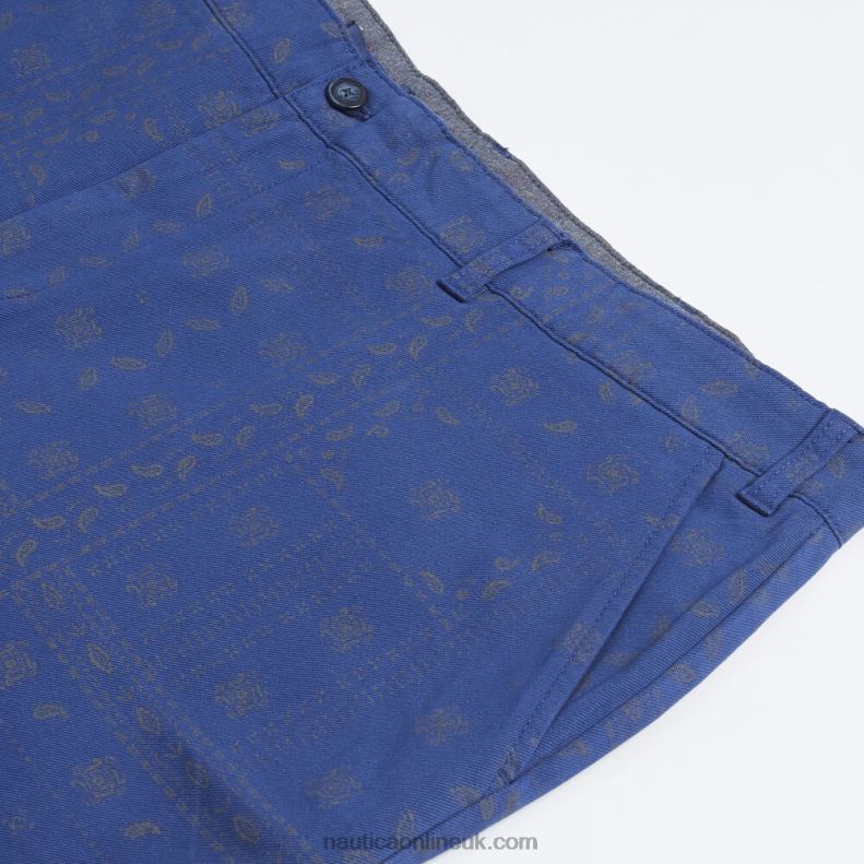Nautica 9.5\" Big & Tall Slim Fit Printed Short L6J4L540 Blue Depths Men