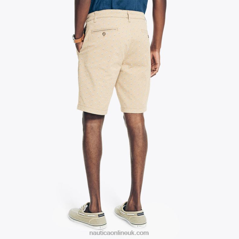 Nautica 9.5\" Printed Deck Short L6J4L234 Tuscany Tan Men
