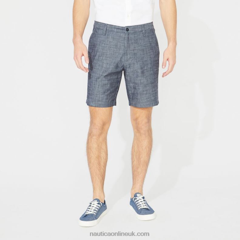 Nautica Big & Tall 8.5" Chambray Deck Short L6J4L670 Sinker Blue Denim Wash Men